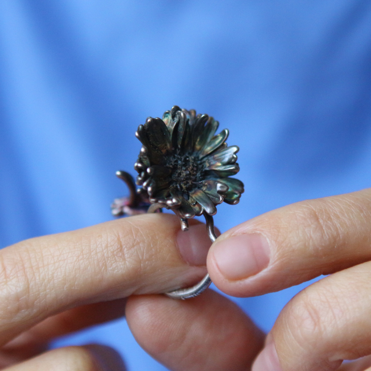 Кольцо в серебре Fleur de Magique, Хризантема, фото 3