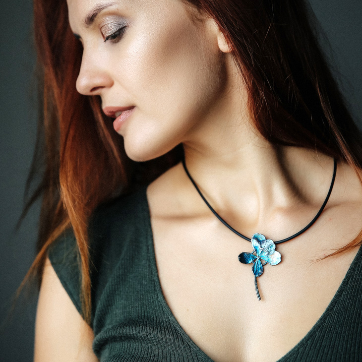 Кулон в серебре, Клевер, фото 5