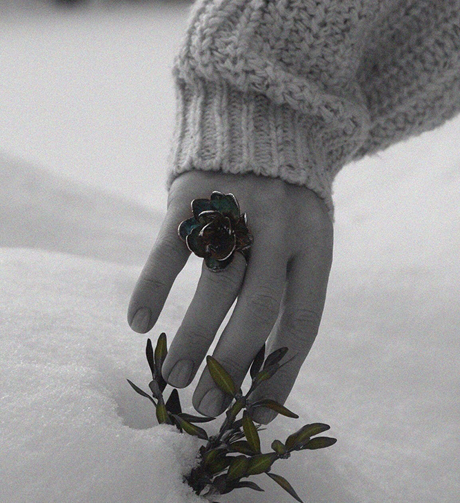 Кольцо в серебре Fleur de Magique, Фиалка, фото 2