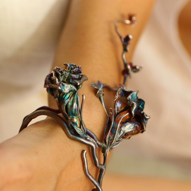 Браслет в серебре Flora. Эустома, фото 3