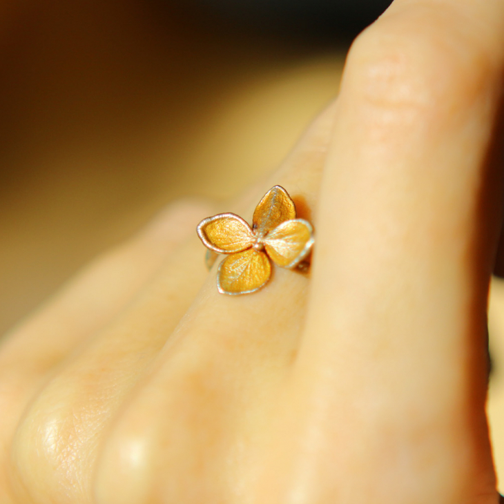 Ring in silver, Hydrangea , фото 3