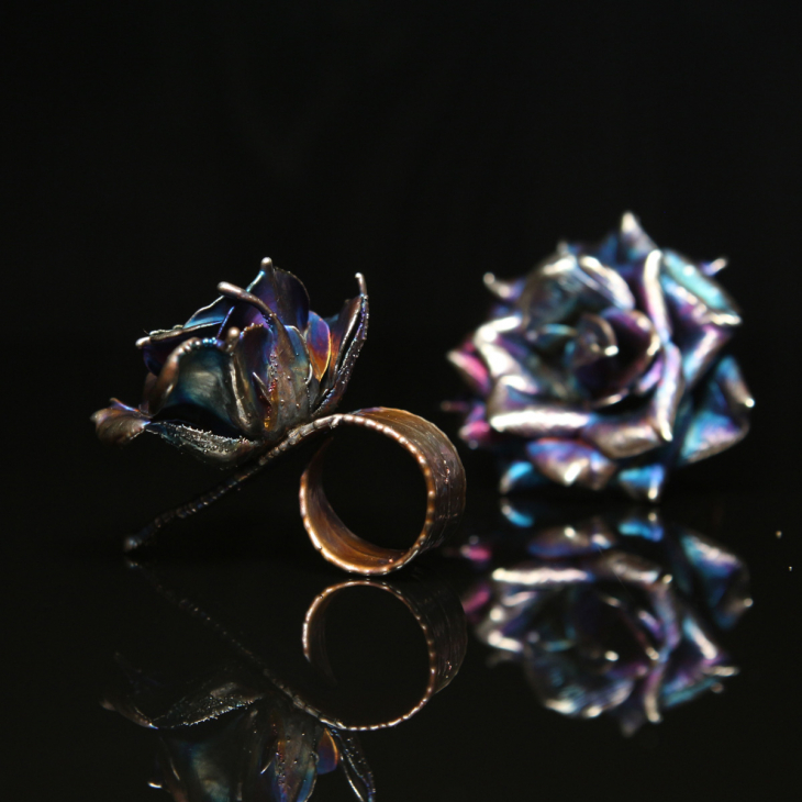 Кольцо в серебре Fleur de Magique, Роза, фото 3