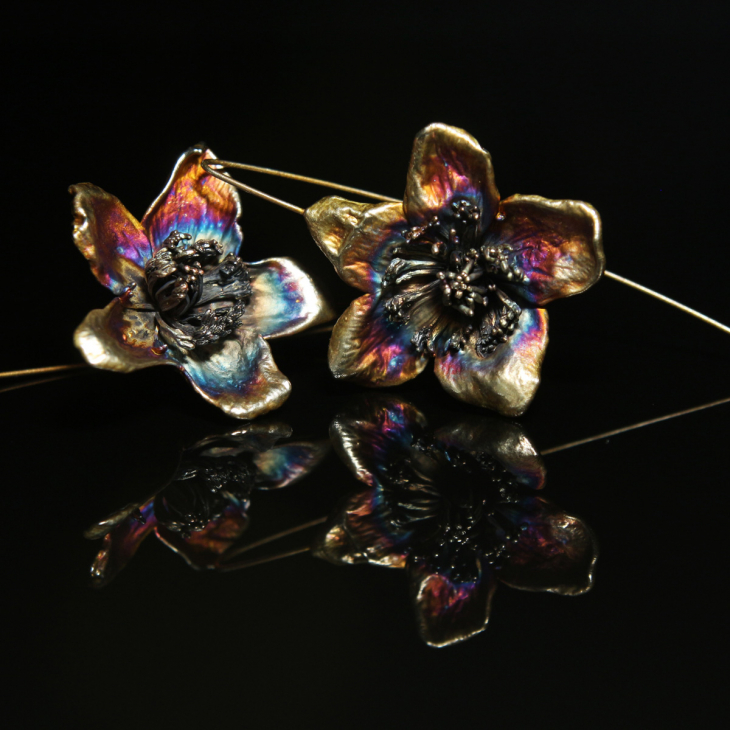 Серьги в серебре Fleur de Magique, Калюжница, фото 2