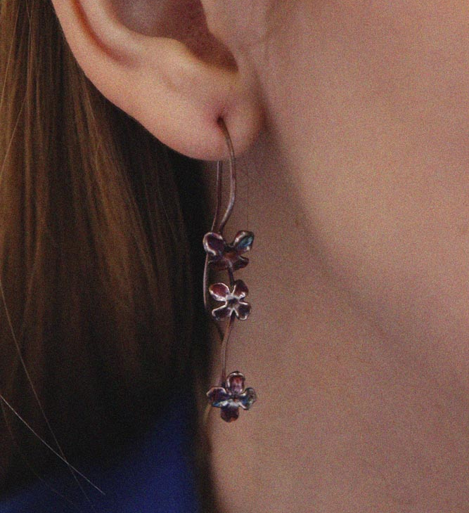 Серьги в серебре Fleur de Magique, Cирень, фото 2