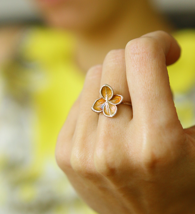 Ring in silver, Hydrangea , фото 2