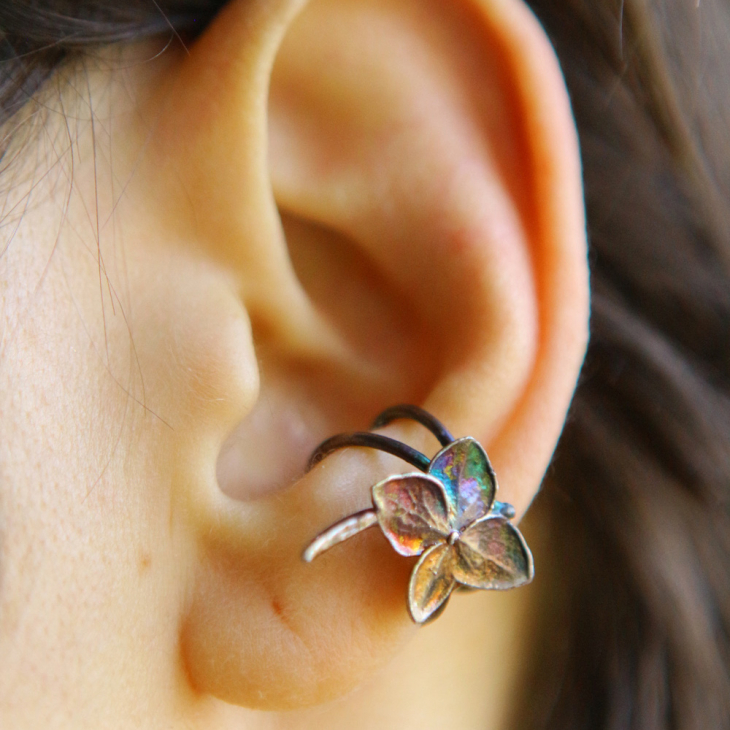 Cuff in silver, Hydrangea, фото 2