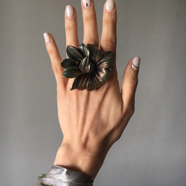 Кольцо в серебре Fleur de Magique, Хризантема, фото 2