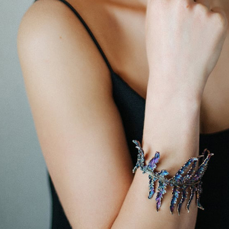 Браслет Fern Flower в серебре, Папоротник, фото 6