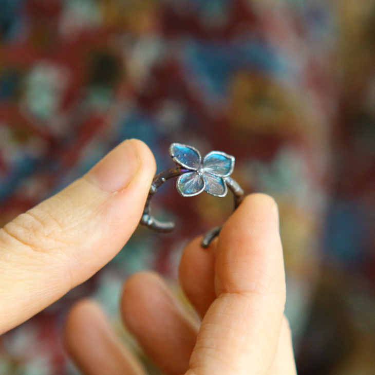 Ring in silver, Hydrangea , фото 2