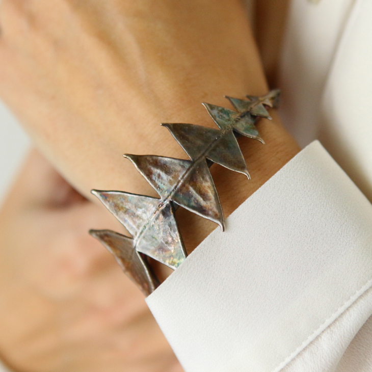 Banksia leaf bracelet in silver, фото 1