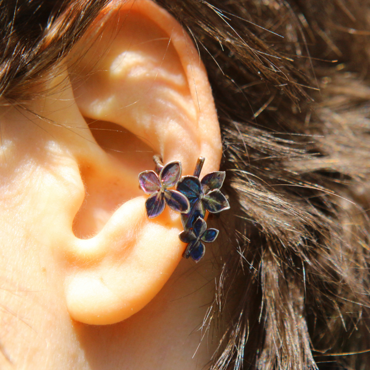 Cuff in silver, Hydrangea , фото 2