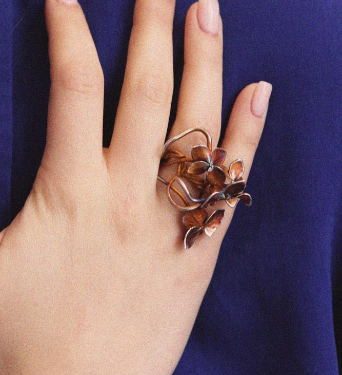 Кольцо в серебре Fleur de Magique, Гортензия, фото 3