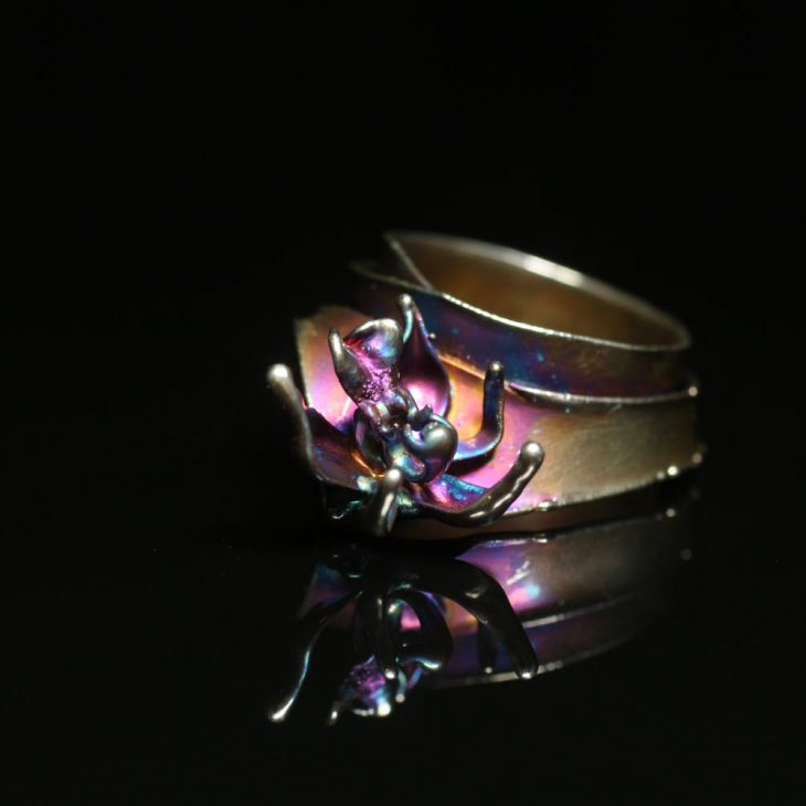 Кольцо в серебре Fleur de Magique, Орхидея, фото 2