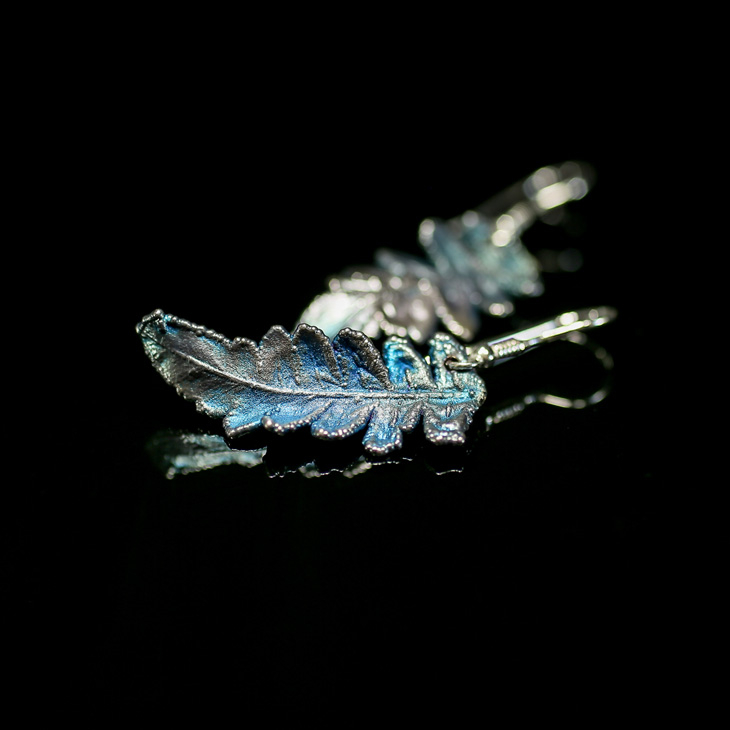 Серьги в серебре, Папоротник, фото 2