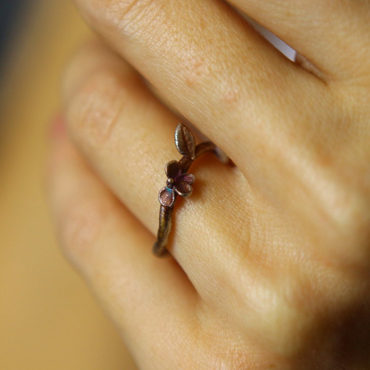 Ring in silver, Hydrangea , фото 3