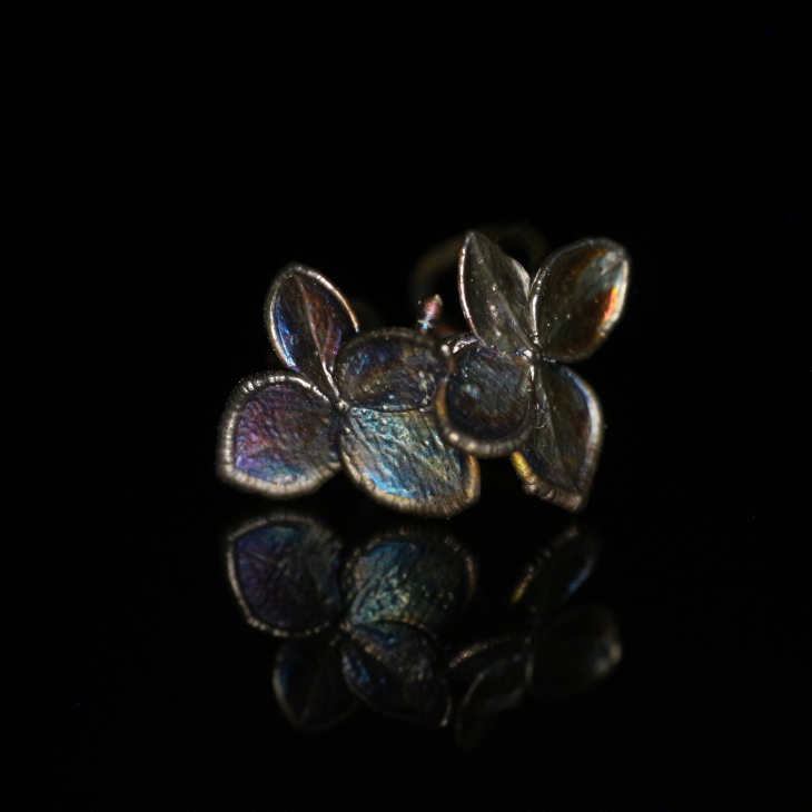 Cuff in silver, Hydrangea, фото 4