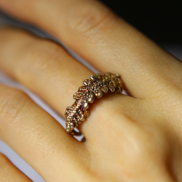 Fern leaf ring in silver , фото 4