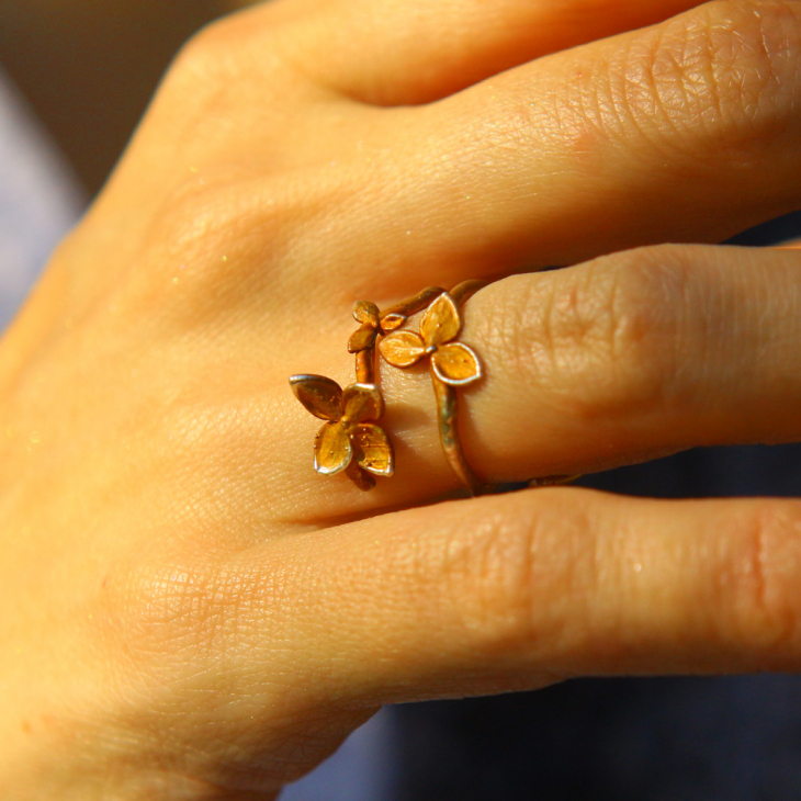 Rings in silver, Hydrangea , фото 1