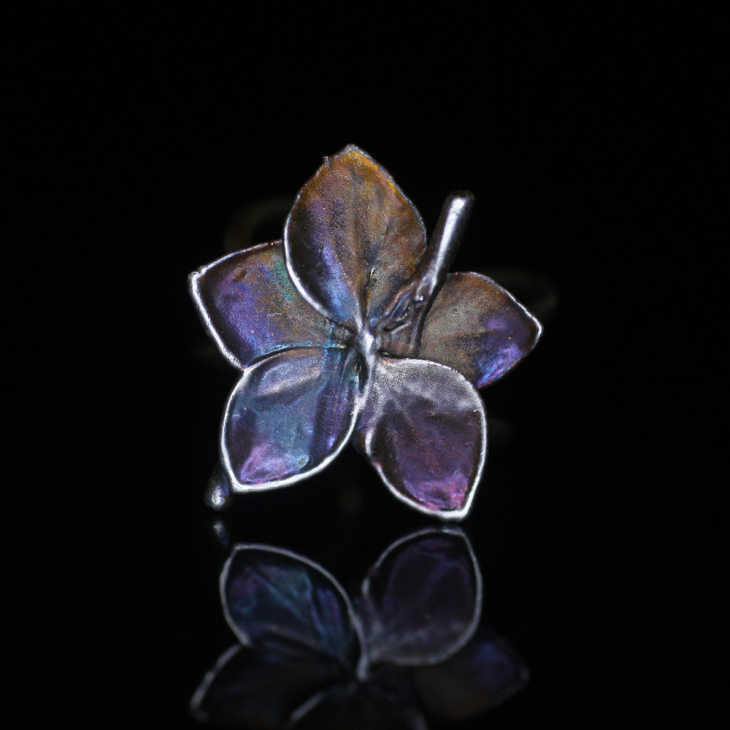 Cuff in silver, Hydrangea , фото 3