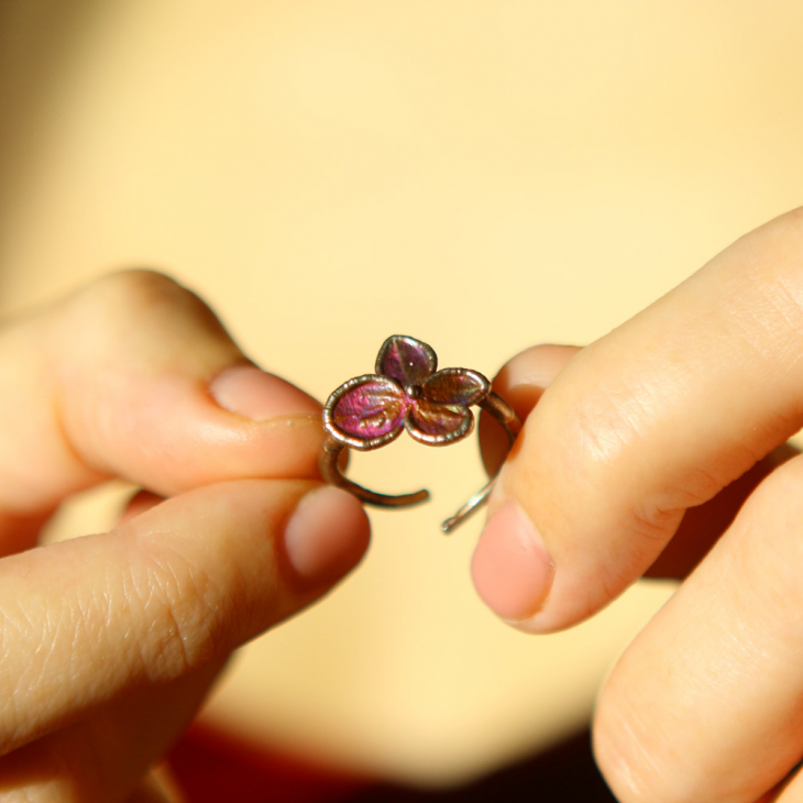 Ring in silver, Hydrangea , фото 6