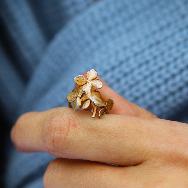 Cuff in silver, Hydrangea, фото 2