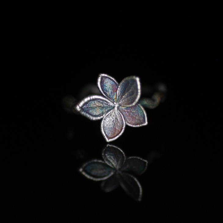 Ring in silver, Hydrangea , фото 4