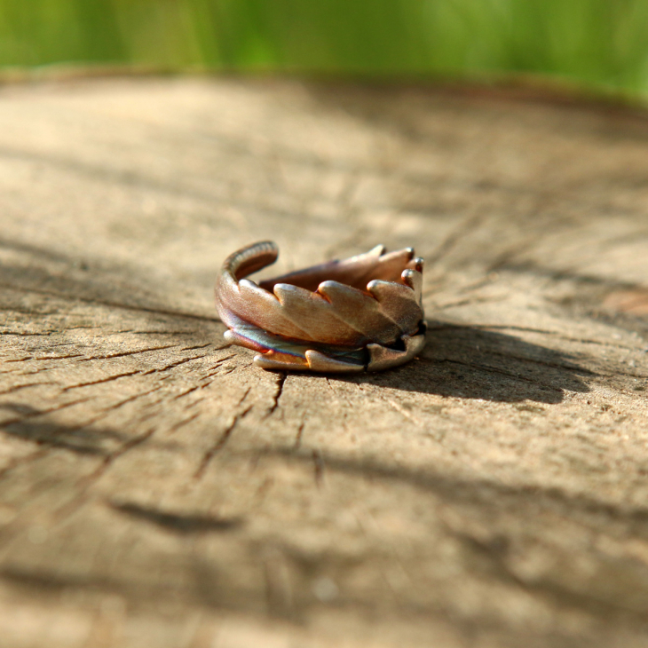 Кольцо в серебре Melancholy, Каннабис , фото 3