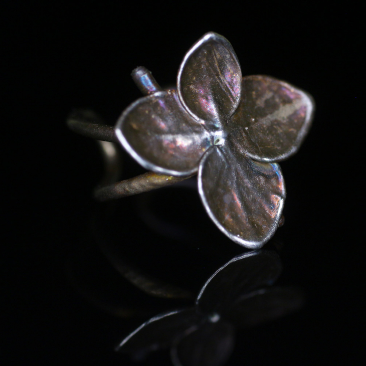 Cuff in silver, Hydrangea , фото 3