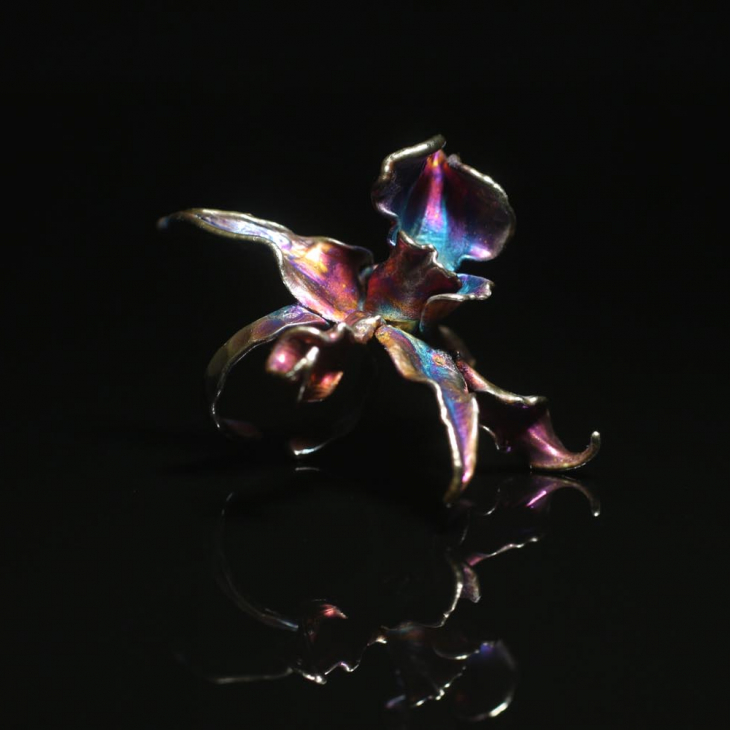 Кольцо в серебре Fleur de Magique, Орхидея, фото 4