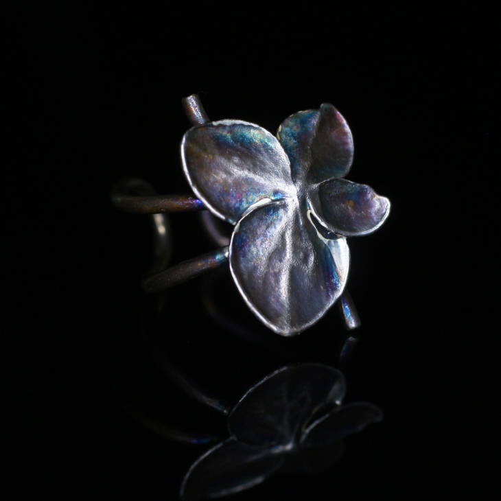 Cuff in silver, Hydrangea , фото 3