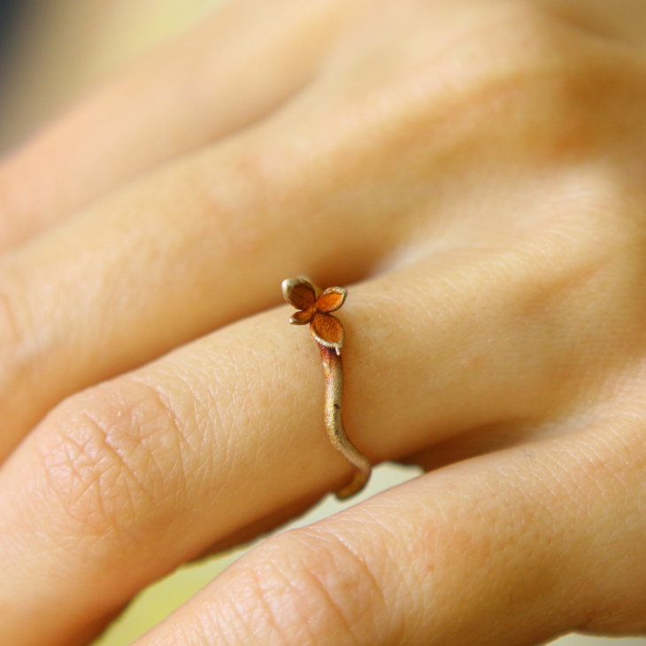 Ring in silver, Hydrangea , фото 1