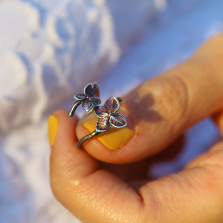 Rings in silver, Hydrangea , фото 3