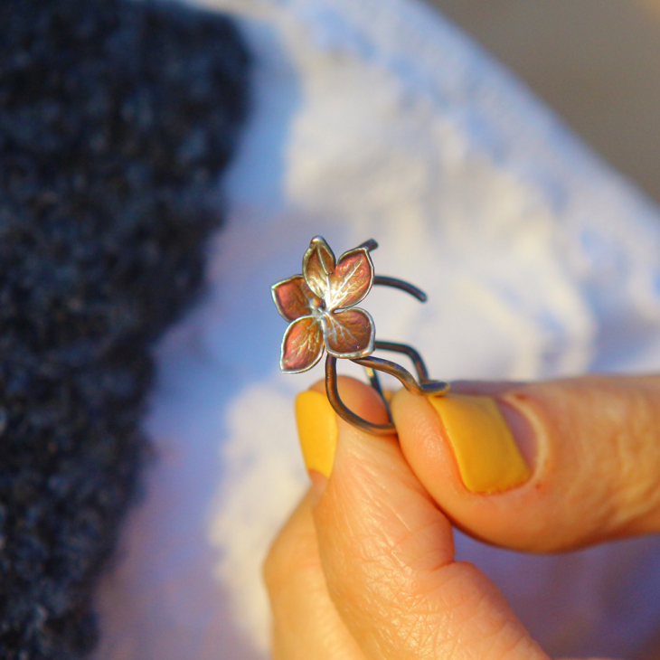 Rings in silver, Hydrangea , фото 3