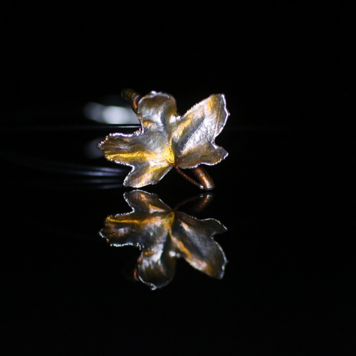 Maple pendant in colored silver, фото 3