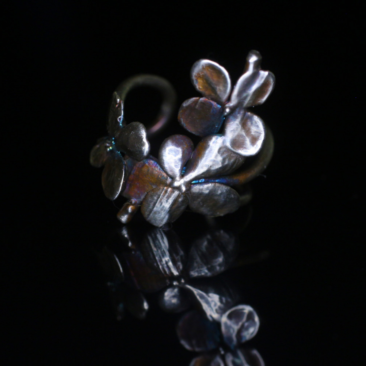 Cuff in silver, Hydrangea , фото 3