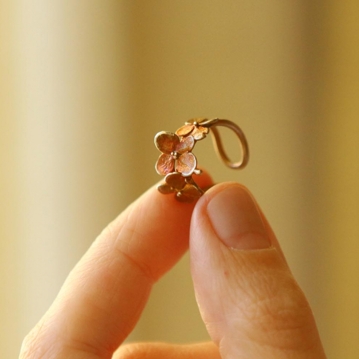 Cuff in silver, Hydrangea, фото 2