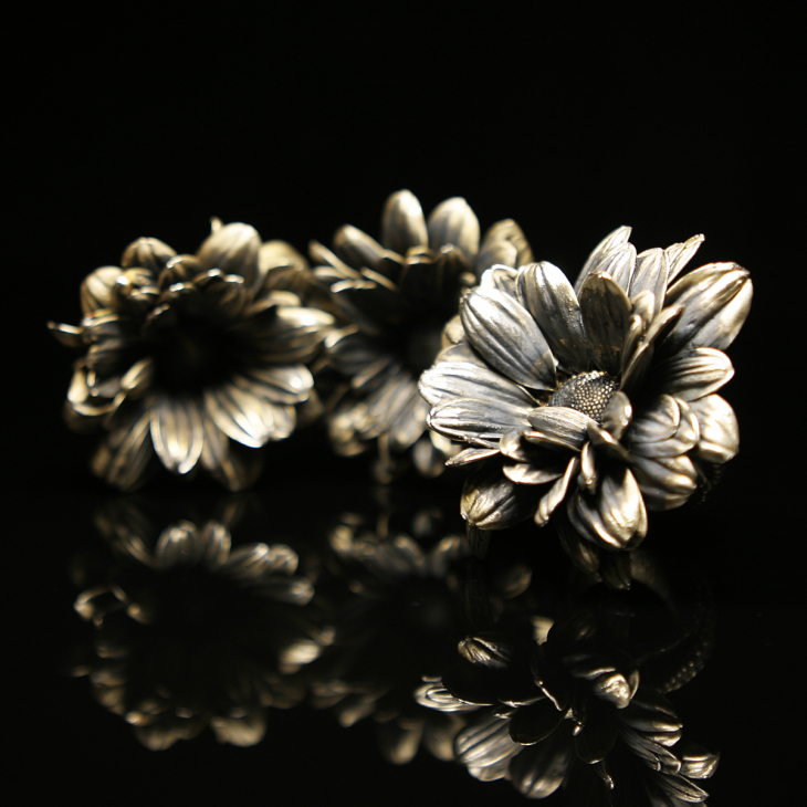 Комплект в серебре Fleur de Magique, Хризантемы, фото 2