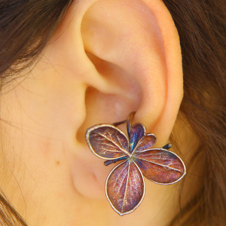Cuff in silver, Hydrangea , фото 4