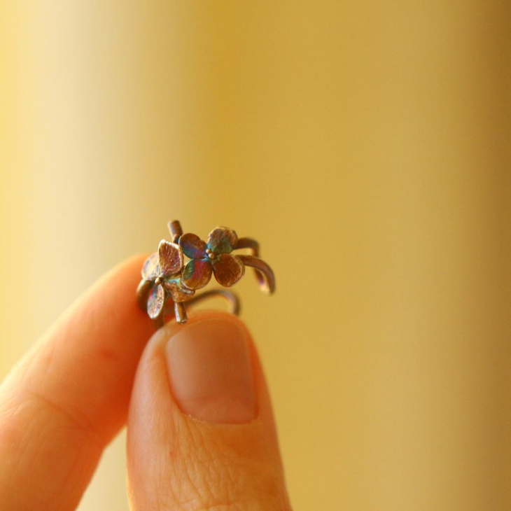 Cuff in silver, Hydrangea, фото 2