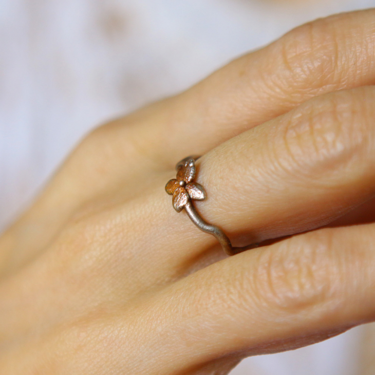 Ring in silver, Hydrangea , фото 2