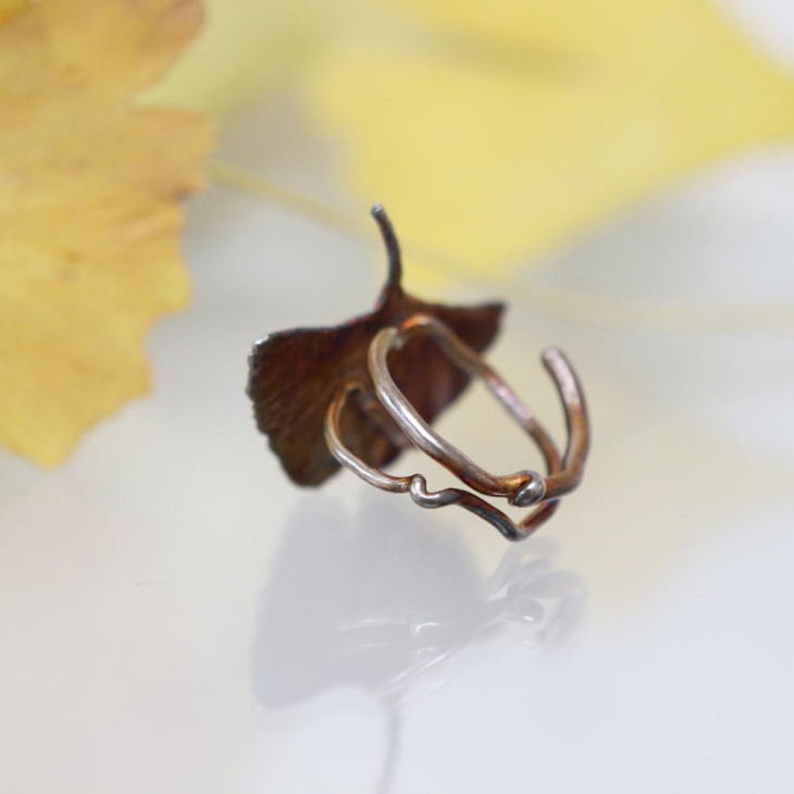 Кольцо в серебре Love Alchemy, Гинкго, фото 2