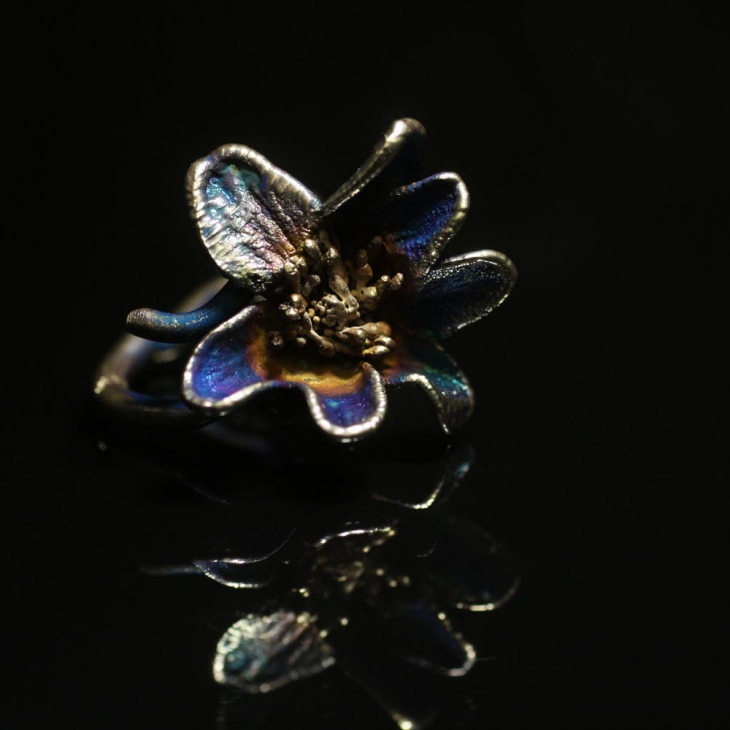 Кольцо в серебре Fleur de Magique, Ветреница, фото 1