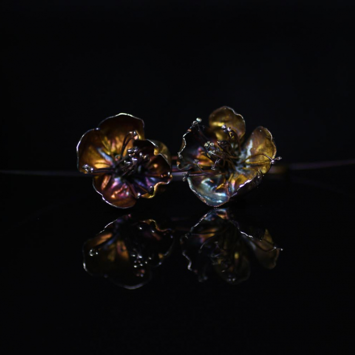 Серьги в серебре Fleur de Magique, Абрикос, фото 1