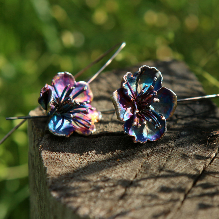 Серьги в серебре Fleur de Magique, Абрикос, фото 2