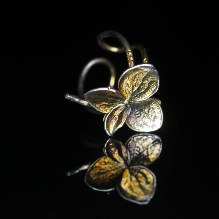 Cuff in silver, Hydrangea, фото 3