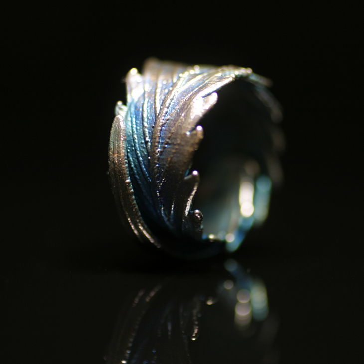 Кольцо в серебре Melancholy, Каннабис, фото 2