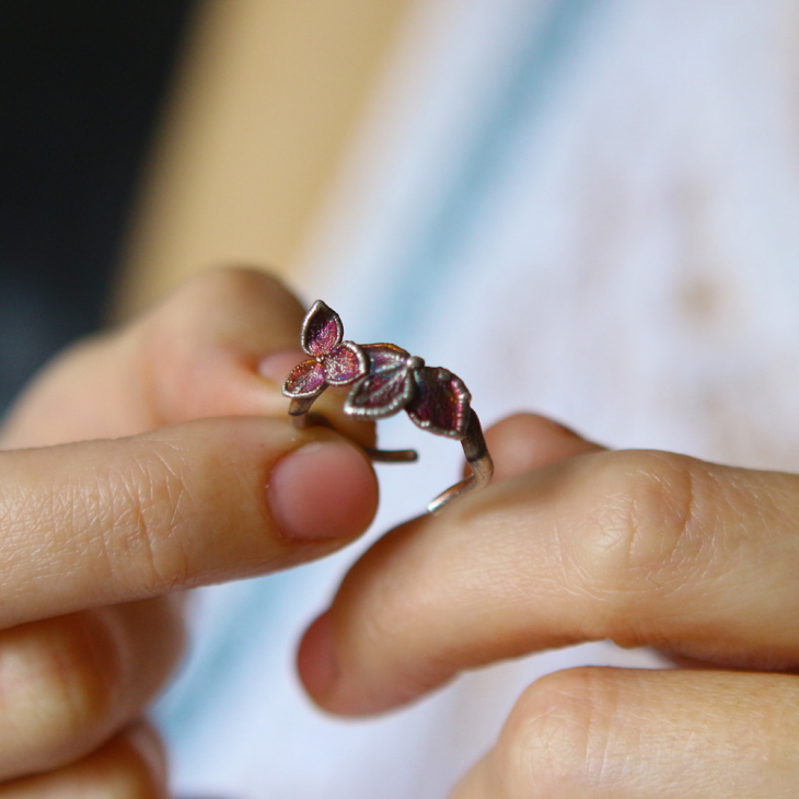Ring in silver, Hydrangea , фото 2
