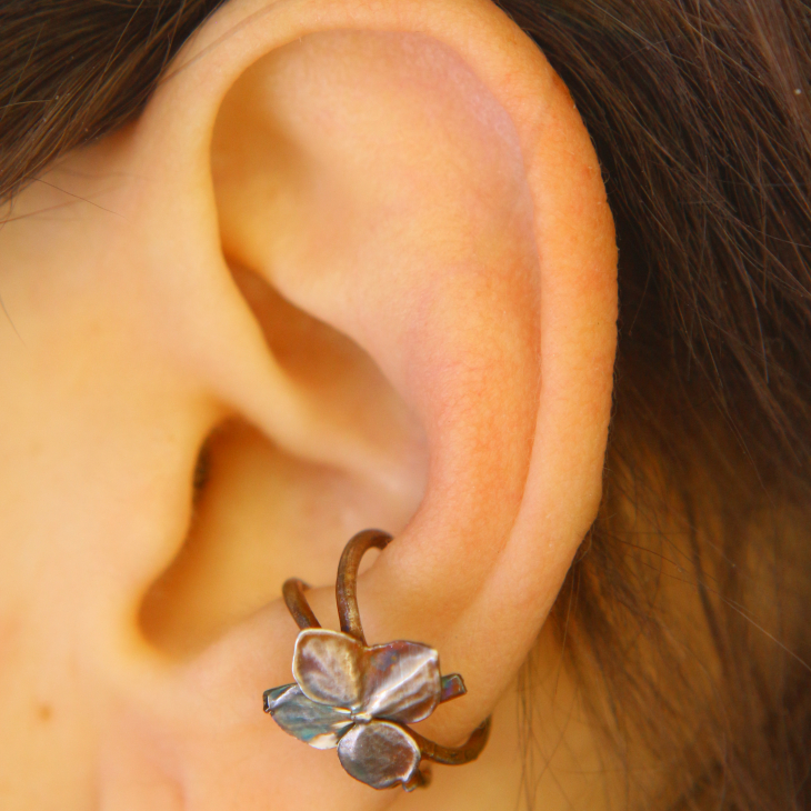 Cuff in silver, Hydrangea , фото 1