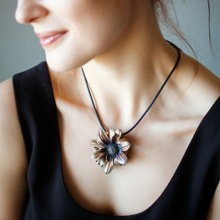 Кулон в серебре Fleur de Magique, Хризантема, фото 2