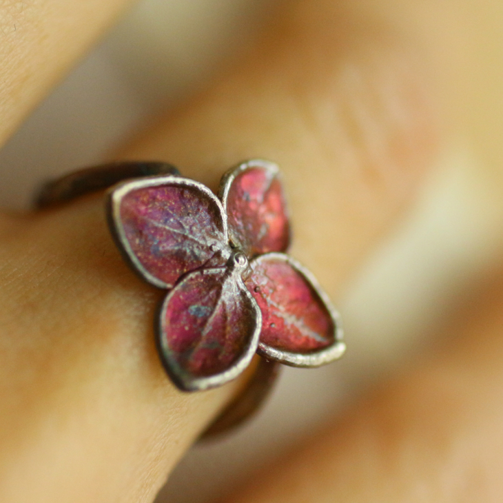 Ring in silver, Hydrangea , фото 2